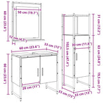 Bathroom Furniture Set with Door 3 pcs Brown 33 x 33 x 102.5 cm 3334357