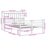 Bookcase Bed without Mattress Wax Brown 160x200cm Solid Wood Pine 3321958