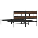 Bed Frame without Mattress with Headboard Brown Oak 150x200 cm King Size 4017153