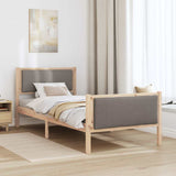 Bed Frame with Headboard Taupe 100 x 200 cm Fabric 878352