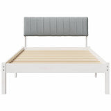 Bed frame White and light grey 100 x 200 cm Solid pine wood 878703