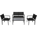 4 Piece Garden Lounge Set Textilene Black 42162