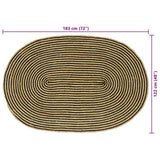 Area Rugs Natural and Black 122 x 183 cm Jute 42010768