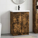 Bathroom Furniture Set Smoked Oak 56 x 37.5 x 81 cm 3404189