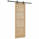 Sliding Door Manual Natural and black 78 x 232 cm 3333502
