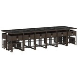 17 Piece Garden Dining Set with Cushions Brown Poly Rattan 3211365