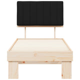 Bed Frame with Upholstered Headboard Black 75 x 190 cm 877531