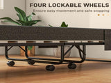 Single Steel Frame Folding Bed, with Wheels - Black/Grey T3398P343505