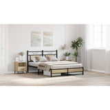 Bed Frame without Mattress Sonoma Oak 150x200 cm King Size Engineered Wood 4106964