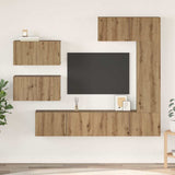 TV Cabinet Set Wall-mounted 6 pcs Artisan Oak Engineered Wood 3393248