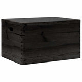 Wooden Box with Lid and Handles Black 40x30x23cm Solid Wood Pine 4017398