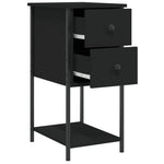 ZNTS Bedside Cabinet Black 32x42x70 cm Engineered Wood 826093