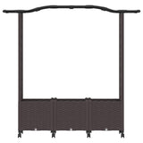 Raised Bed with Trellis and Roof Brown 164 x 40 x 144 cm PP 3423100