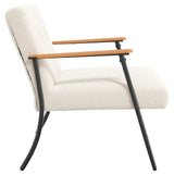 Armchair Cream 59 x 75 x 78 cm Curly Wool-like Fabric 42017699