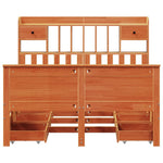 Bookcase Bed without Mattress Wax Brown 160x200 cm Solid Wood Pine 3308917