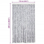 Insect Curtain White and Grey 118x220 cm Chenille 315134