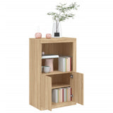Side Cabinet with LED Lights Sonoma Oak Engineered Wood 836625
