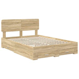 Bed Frame with Drawer Sonoma Oak 140 x 200 cm Engineered Wood 3412366