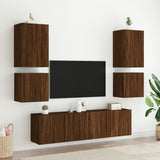 TV Wall Cabinets 2 pcs Brown Oak 40.5x30x40 cm Engineered Wood 836909