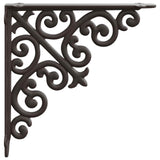 Wall Shelf Brackets 12 pcs Antique Brown 9.5 x 9.5 x 3 cm Steel 42038811