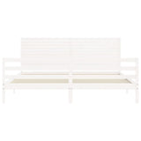 Bed Frame without Mattress White 200x200 cm Solid Wood 3195047