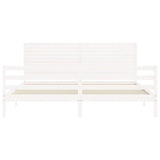 Bed Frame without Mattress White Super King Size Solid Wood 3195042