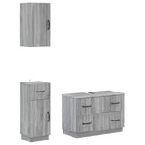 3 Piece Bathroom Cabinet Set HOORN Grey Sonoma Engineered Wood 3417798