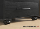 3 Drawer File Cabinet, Mobile Filing Cabinet on Wheels for Home Office, Study, Black T3398P343025