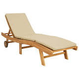 Sun Lounger Brown and Beige Polyester 42032686