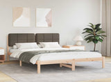 Bed Frame with Upholstered Headboard Taupe 150 x 200 cm 877972