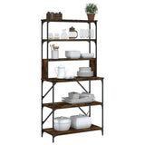 Baker's Rack 6-Tier Smoked Oak 90x40x180 cm Engineered Wood 834222