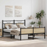 Bed Frame without Mattress Sonoma Oak 137x190 cm Engineered Wood 4106979