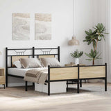Bed Frame without Mattress Sonoma Oak 140x190 cm Engineered Wood 4106980