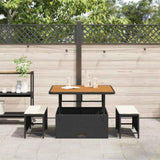 Garden Dining Set Black Poly Rattan 42007907