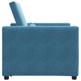 Pull out Sofa Bed Single Blue 90 x 165 x 87 cm Velvet 42002706