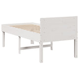Bed Frame without Mattress White 75x190 cm Small Single Solid Wood Pine 855745