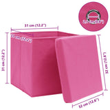 Storage Boxes with Lids 10 pcs Pink 32x32x32 cm Fabric 288348