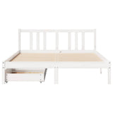 Bed Frame without Mattress White 140x200 cm Solid Wood Pine 3301637