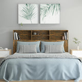 Headboard Cabinet Smoked Oak 160x19x103.5 cm 817252