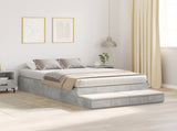 Storage Bed Frame Concrete Grey 120 cm Engineered Wood 3335688