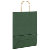 Paper Bags 250 pcs with Handles Green 26x12x35 cm 4101730