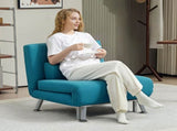 Single Linen-Feel Sleeper Chair - Dark Blue T3398P341325