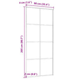 288065 Sliding Door Aluminium and ESG Glass 90x205 cm Black