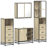 ZNTS 4 Piece Bathroom Furniture Set Sonoma Oak Engineered Wood 3301266