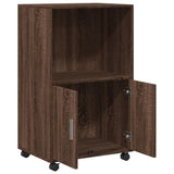Rolling Cabinet Brown Oak 55x40x91 cm Engineered Wood 853188
