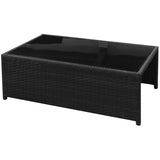 ZNTS 8 Piece Garden Lounge Set with Cushions Poly Rattan Black 42993