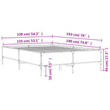 Bed Frame without Mattress Black 135x190 cm Double 3279812