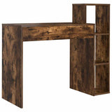Desk with Shelf Smoked Oak 100 x 40 x 90 cm Engineered Wood 869318