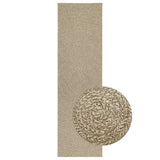 Rug ZIZUR Beige 80x250 cm Jute Look Indoor and Outdoor 4010404