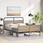 Bed Frame without Mattress 140x200 cm Sonoma Oak Engineered Wood 4100393